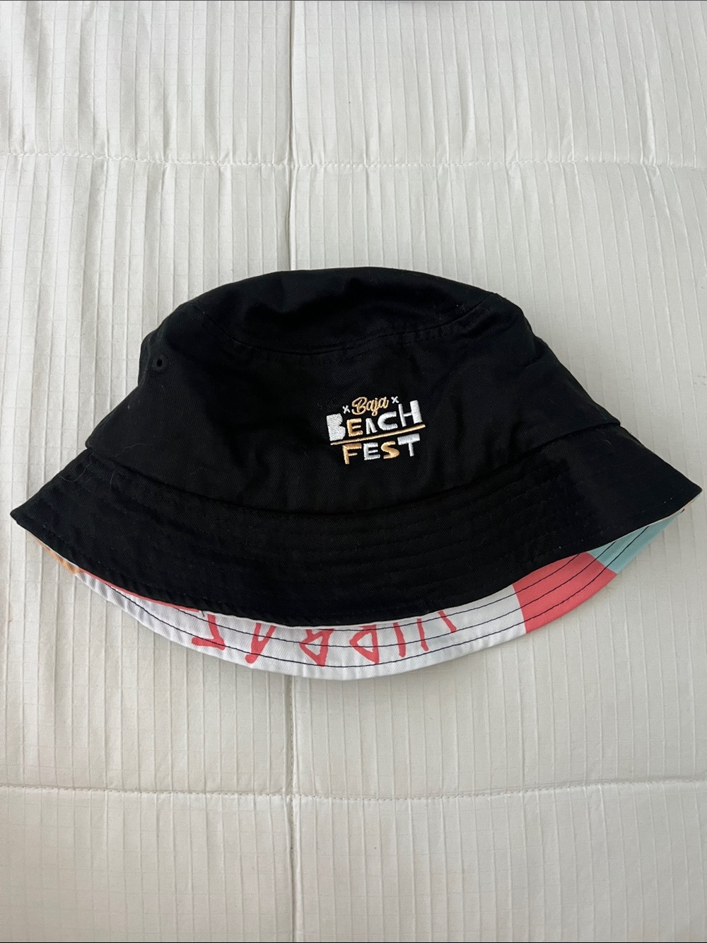 Beach Fest Black Reversible Bucket Hat